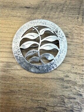 Sterling Silver Leonore Doskow Foliage Pin Brooch Modernist Handmade